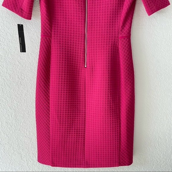 Maggie London Crew Neck Waffle Knit Sheath Dress - Picture 9 of 12